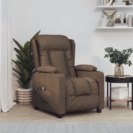 Fauteuil inclinable électrique Marron Tissu