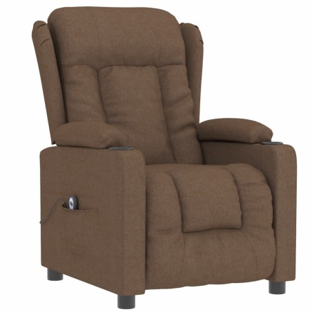 Fauteuil inclinable électrique Marron Tissu