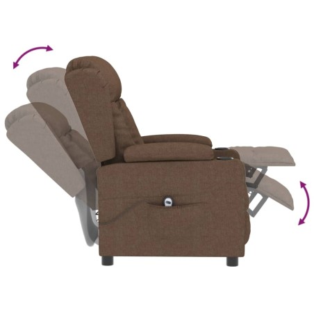 Fauteuil inclinable électrique Marron Tissu