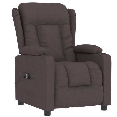 Fauteuil inclinable électrique Marron foncé Tissu