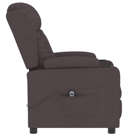 Fauteuil inclinable électrique Marron foncé Tissu