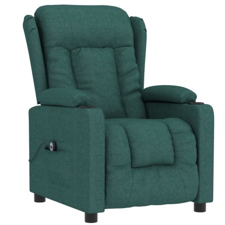 Fauteuil inclinable électrique Vert foncé Tissu