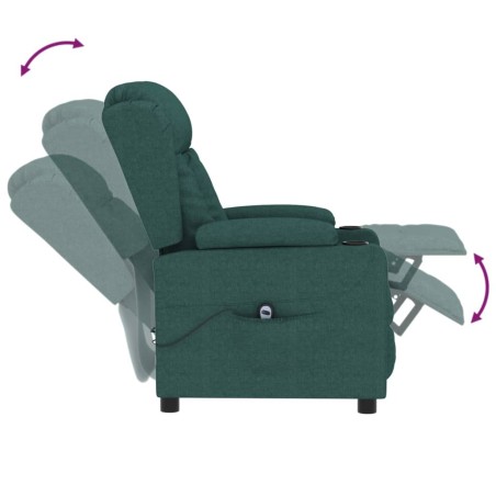 Fauteuil inclinable électrique Vert foncé Tissu