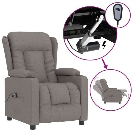 Fauteuil inclinable électrique Taupe Tissu 2