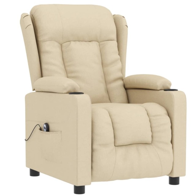 Fauteuil inclinable électrique Crème Tissu