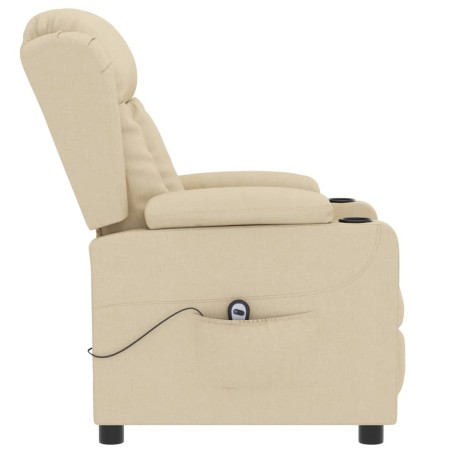 Fauteuil inclinable électrique Crème Tissu