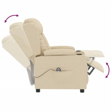 Fauteuil inclinable électrique Crème Tissu