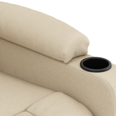 Fauteuil inclinable électrique Crème Tissu
