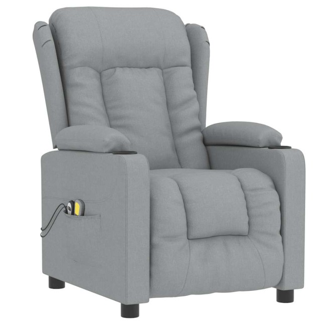 Fauteuil électrique de massage Gris clair Tissu