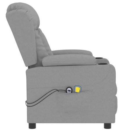 Fauteuil électrique de massage Gris clair Tissu
