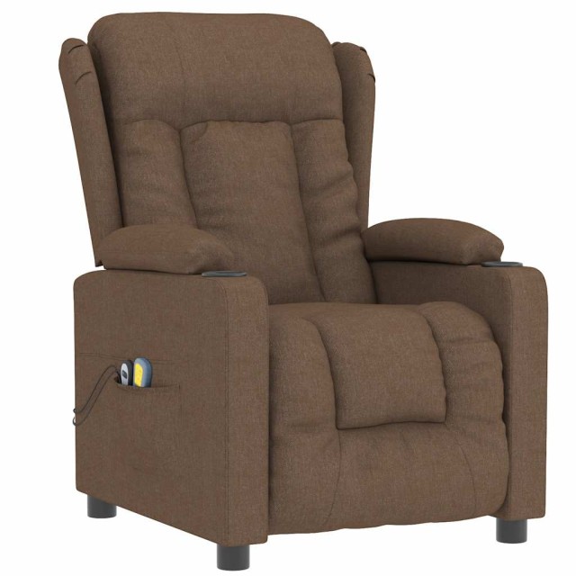 Fauteuil électrique de massage Marron Tissu