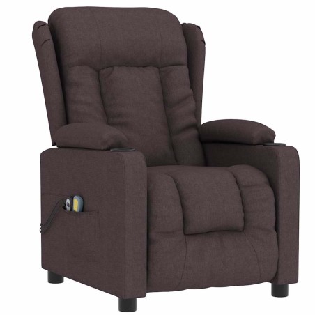 Fauteuil électrique de massage Marron foncé Tissu