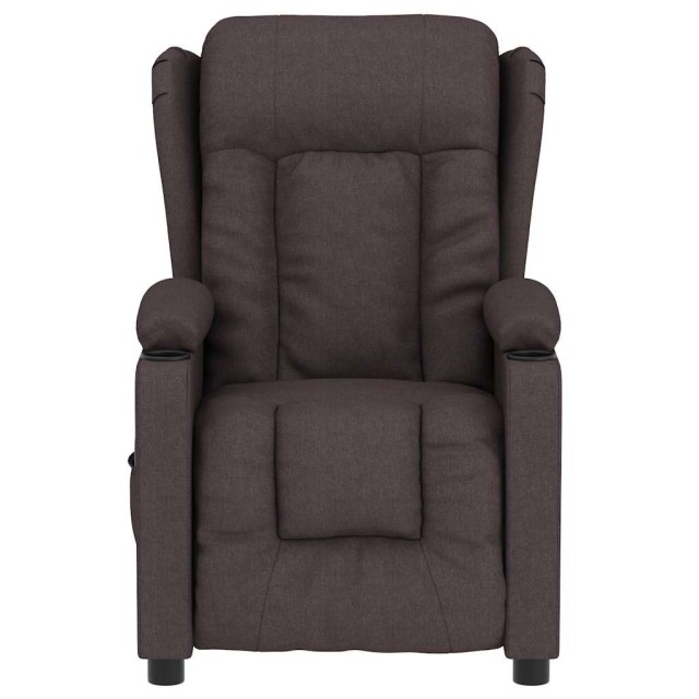 Fauteuil électrique de massage Marron foncé Tissu