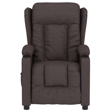 Fauteuil électrique de massage Marron foncé Tissu