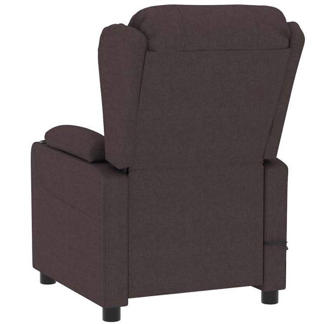 Fauteuil électrique de massage Marron foncé Tissu