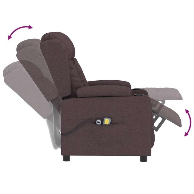 Fauteuil électrique de massage Marron foncé Tissu