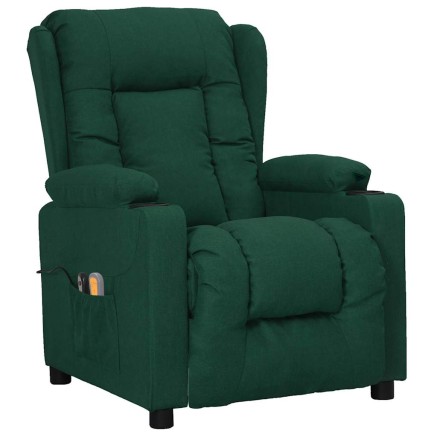 Fauteuil électrique de massage Vert foncé Tissu 2