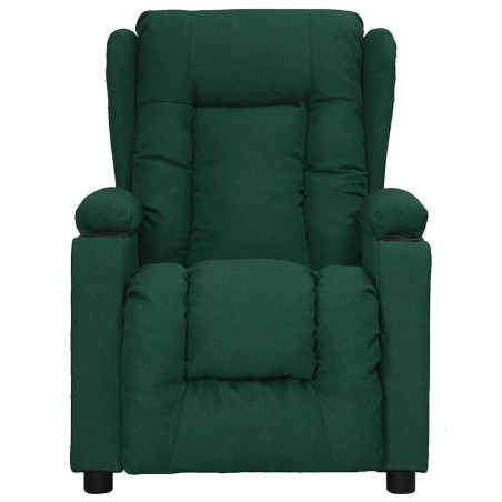 Fauteuil électrique de massage Vert foncé Tissu
