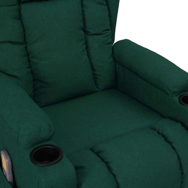 Fauteuil électrique de massage Vert foncé Tissu