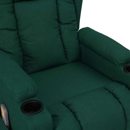 Fauteuil électrique de massage Vert foncé Tissu