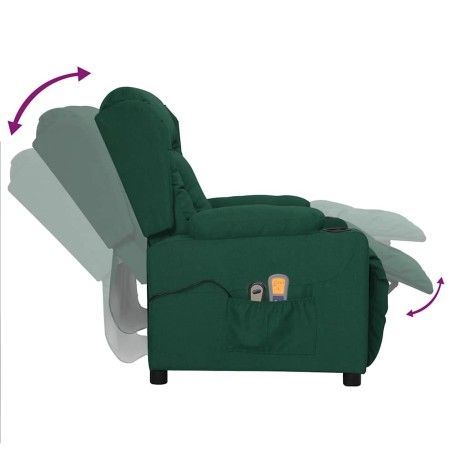 Fauteuil électrique de massage Vert foncé Tissu