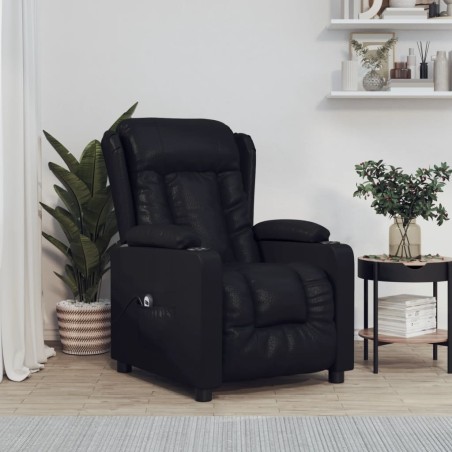 Fauteuil inclinable électrique Noir Similicuir