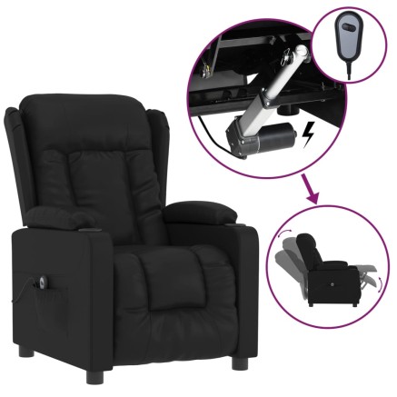 Fauteuil inclinable électrique Noir Similicuir 2