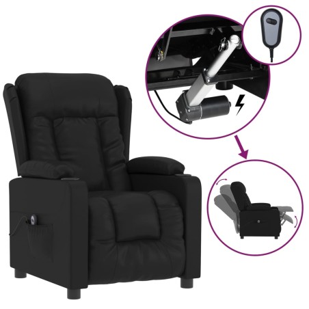 Fauteuil inclinable électrique Noir Similicuir