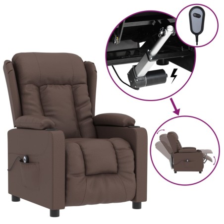 Fauteuil inclinable électrique Marron Similicuir