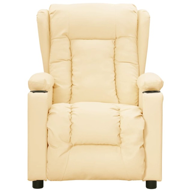 Fauteuil inclinable électrique Crème Similicuir