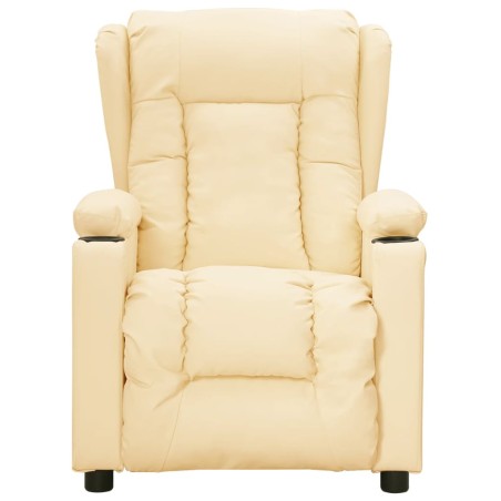 Fauteuil inclinable électrique Crème Similicuir
