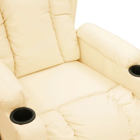 Fauteuil inclinable électrique Crème Similicuir