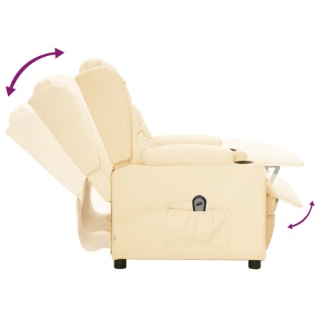 Fauteuil inclinable électrique Crème Similicuir
