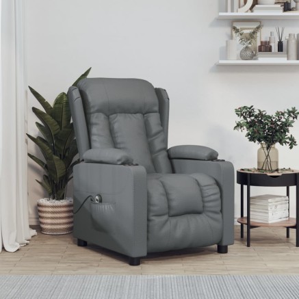 Fauteuil inclinable électrique Gris Similicuir