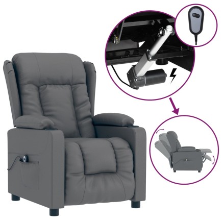 Fauteuil inclinable électrique Gris Similicuir 2