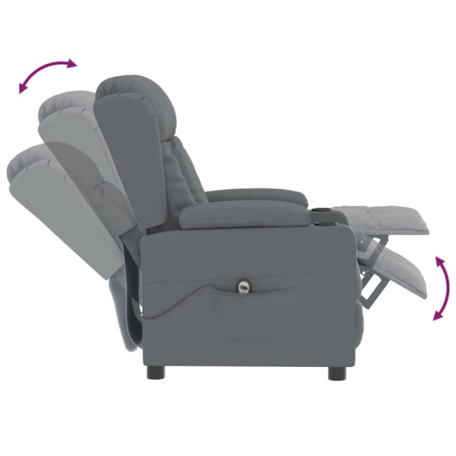 Fauteuil inclinable électrique Gris Similicuir