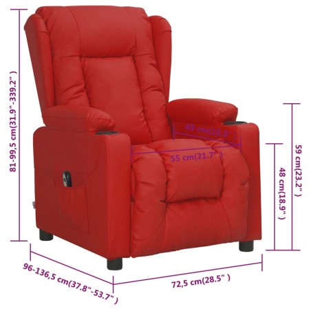 Fauteuil inclinable électrique Rouge bordeaux Similicuir