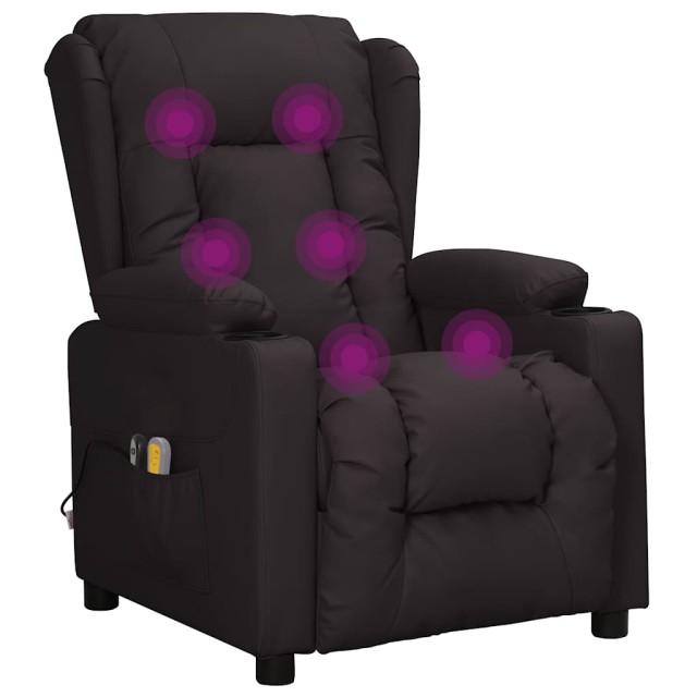 Fauteuil électrique de massage Noir Similicuir