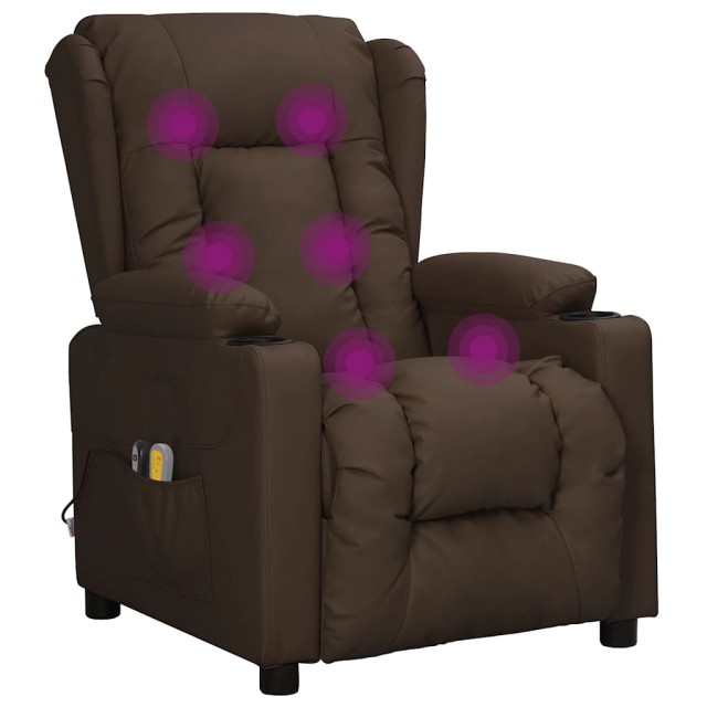 Fauteuil de massage électrique Marron Similicuir