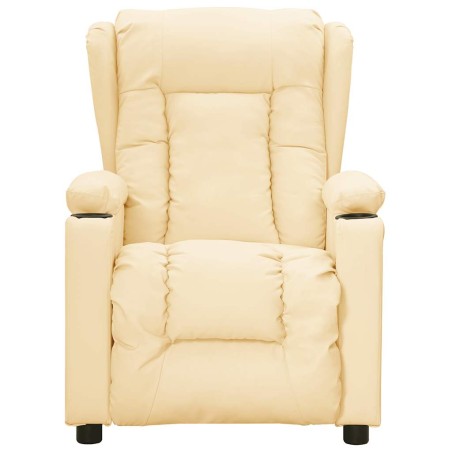 Fauteuil de massage électrique Crème Similicuir