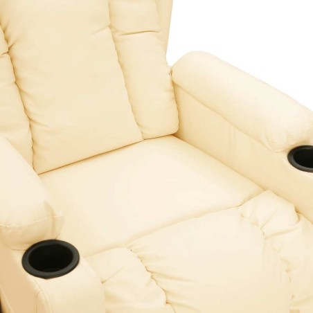 Fauteuil de massage électrique Crème Similicuir