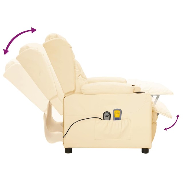 Fauteuil de massage électrique Crème Similicuir