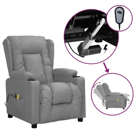 Fauteuil de massage électrique Gris Similicuir
