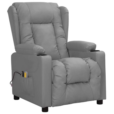 Fauteuil de massage électrique Gris Similicuir 2