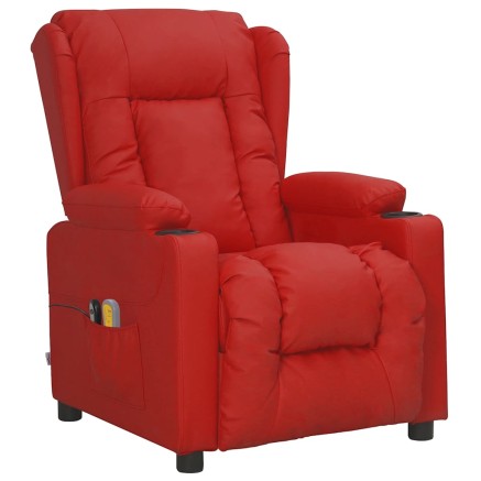 Fauteuil de massage électrique Rouge bordeaux Similicuir 2