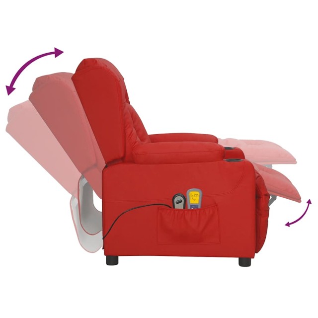Fauteuil de massage électrique Rouge bordeaux Similicuir