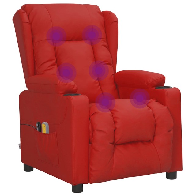 Fauteuil de massage électrique Rouge bordeaux Similicuir