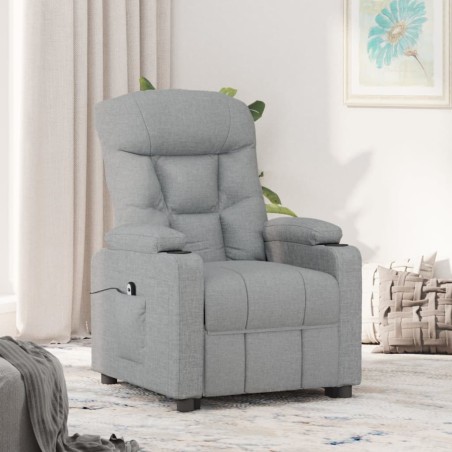 Fauteuil inclinable électrique Gris clair Tissu