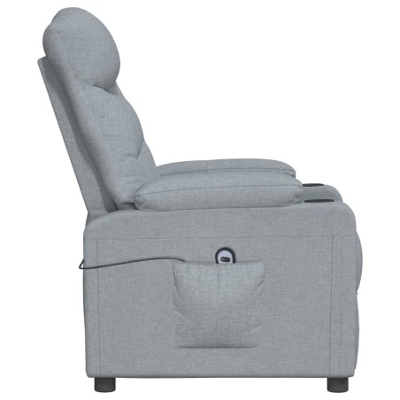Fauteuil inclinable électrique Gris clair Tissu