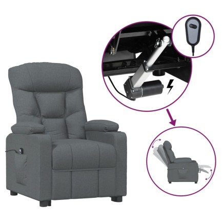 Fauteuil inclinable électrique Gris foncé Tissu 2
